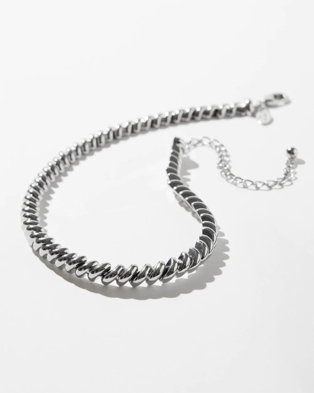 Chico's Silver Tone Twist Collar Necklace