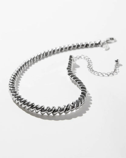 Chico's Silver Tone Twist Collar Necklace