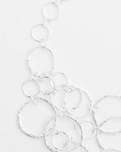 Chico's Short Silvertone Multi-Strand Link Necklace