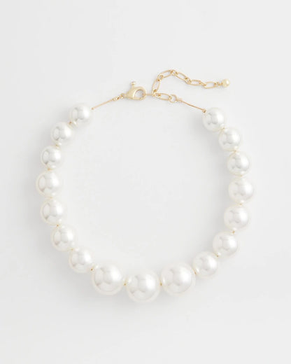 Chico's Large Pearl Collar Necklace