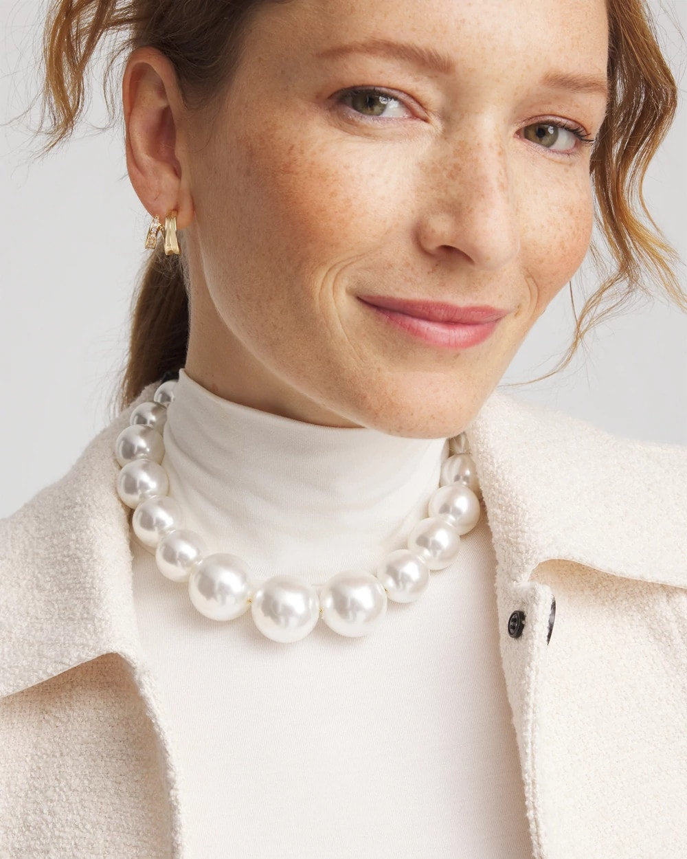 Chico's Large Pearl Collar Necklace