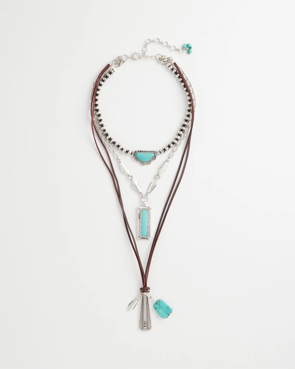 Chico's Convertible Turquoise & Charms Motif Necklace