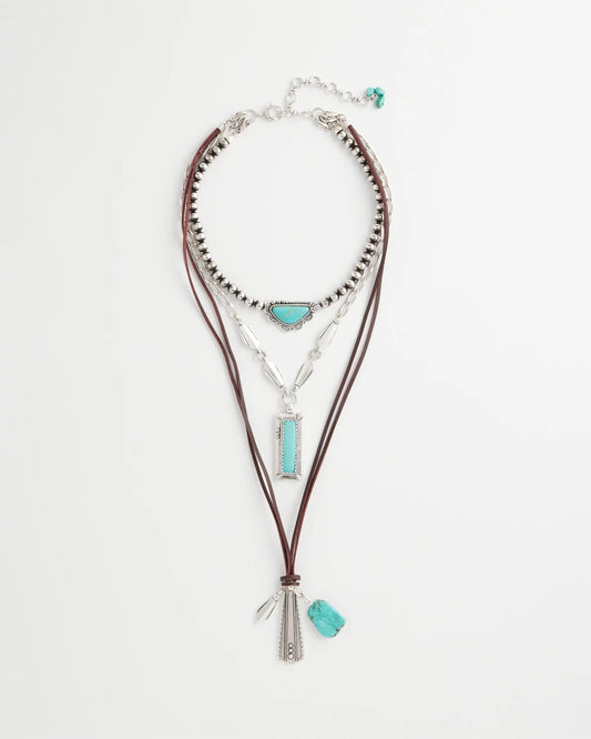 Chico's Convertible Turquoise & Charms Motif Necklace