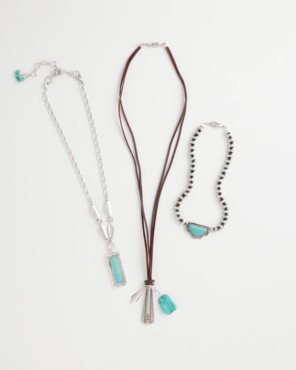 Chico's Convertible Turquoise & Charms Motif Necklace