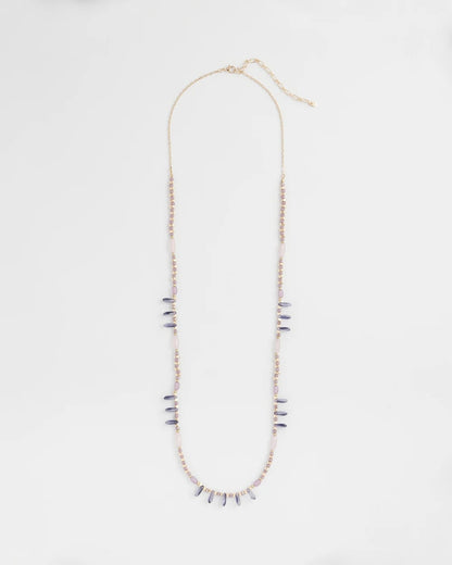 Chico's Purple Beaded Single Strand Necklace