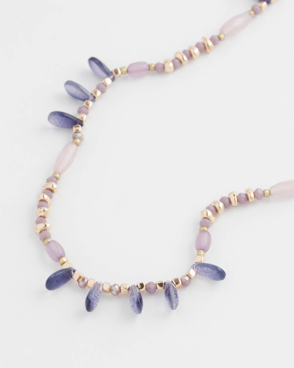 Chico's Purple Beaded Single Strand Necklace