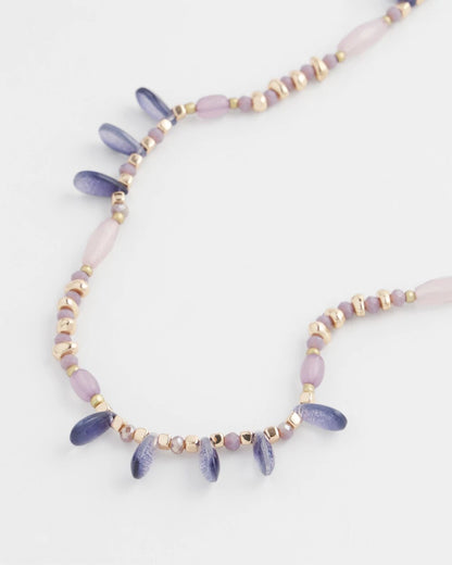Chico's Purple Beaded Single Strand Necklace