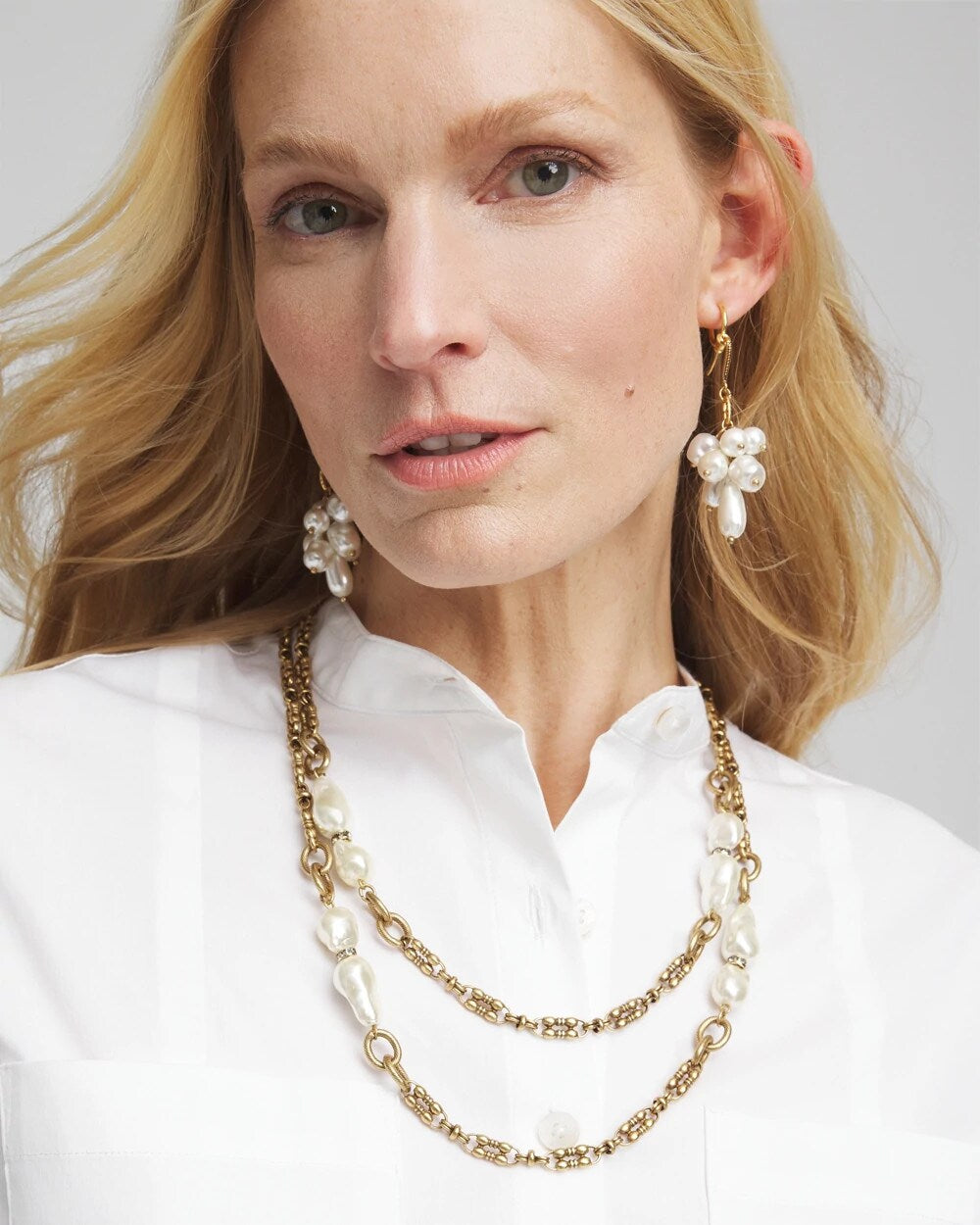 Chico's Single Strand Modern Pearl Necklace