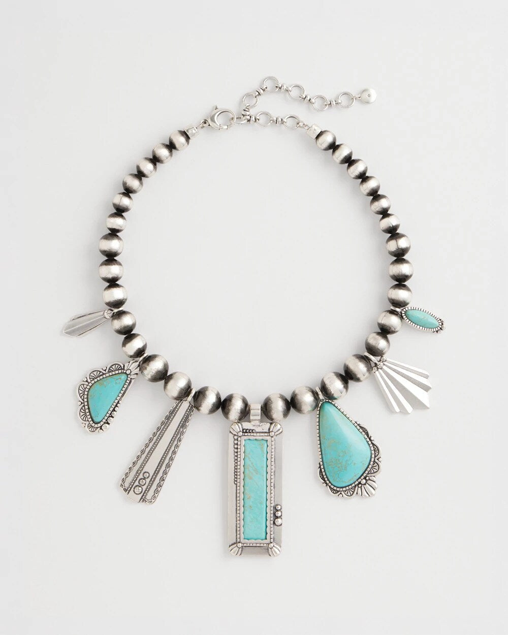 Chico's Chico's Originals Turquoise & Charms Motif Collar Necklace