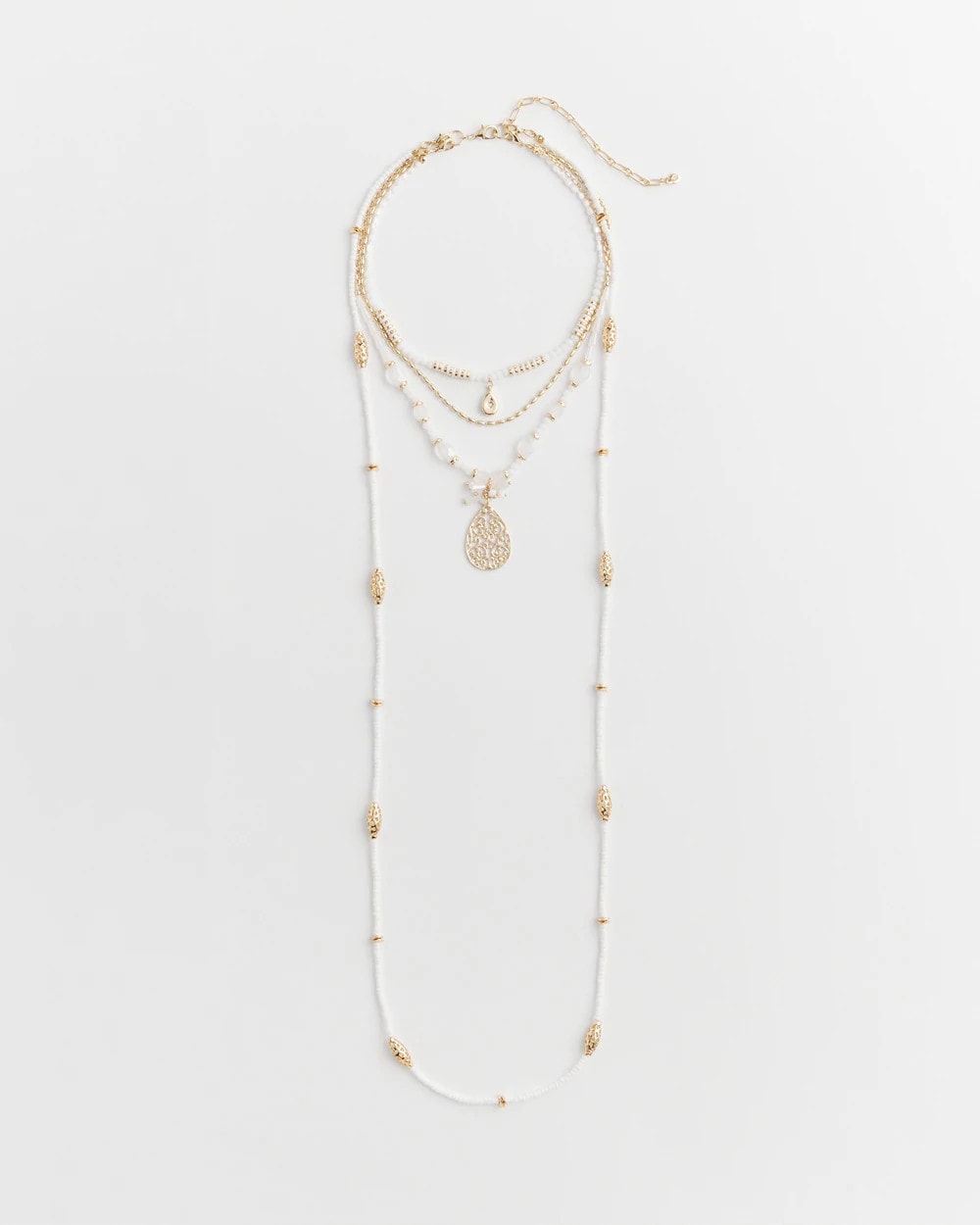 Chico's Convertible Beaded Pendant Necklace