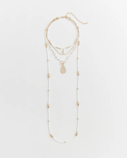 Chico's Convertible Beaded Pendant Necklace