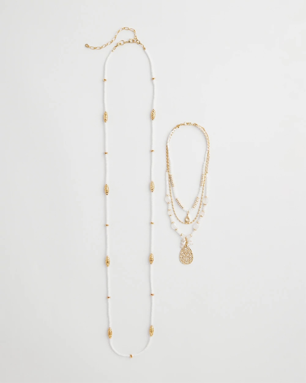 Chico's Convertible Beaded Pendant Necklace