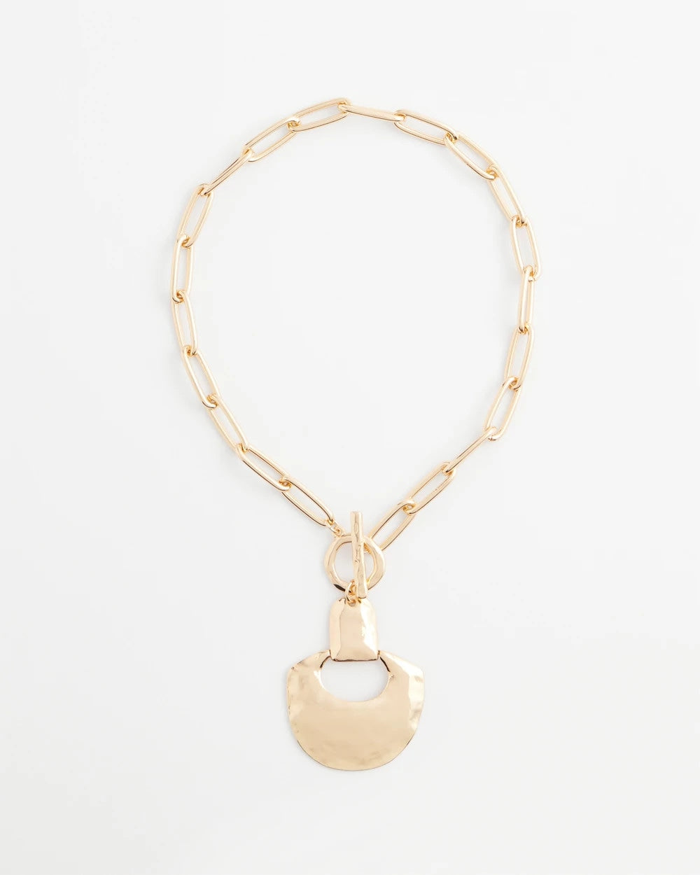 Chico's Goldtone Toggle Pendant Necklace