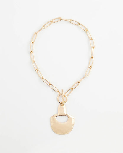 Chico's Goldtone Toggle Pendant Necklace