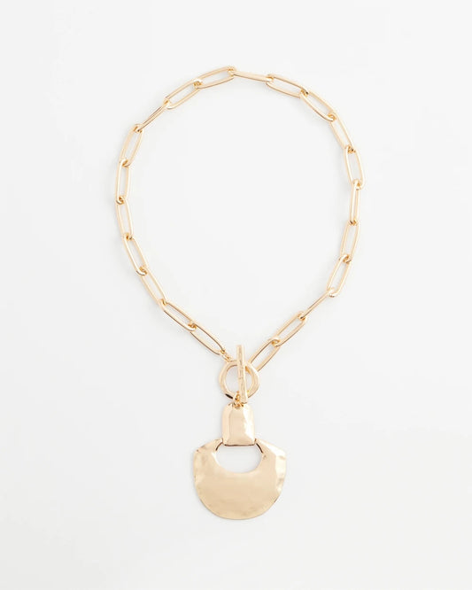 Chico's Goldtone Toggle Pendant Necklace