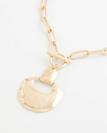 Chico's Goldtone Toggle Pendant Necklace