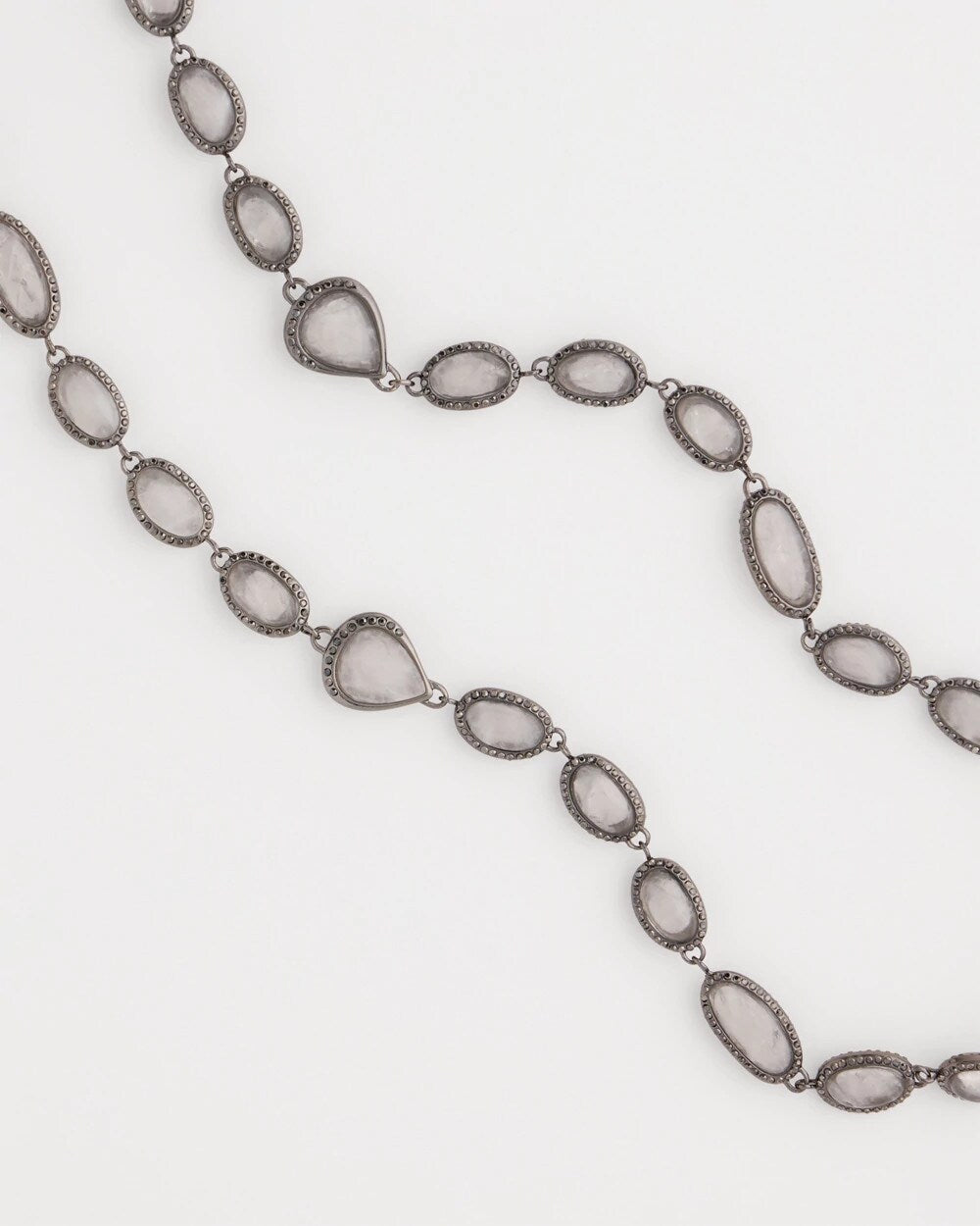 Chico's Frosted Quartz Single Strand Necklace