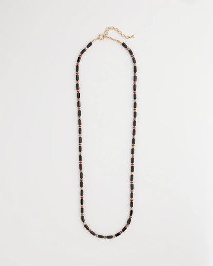 Chico's Art Deco Bar Bead Long Necklace