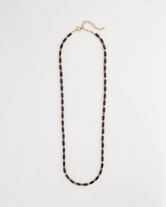 Chico's Art Deco Bar Bead Long Necklace