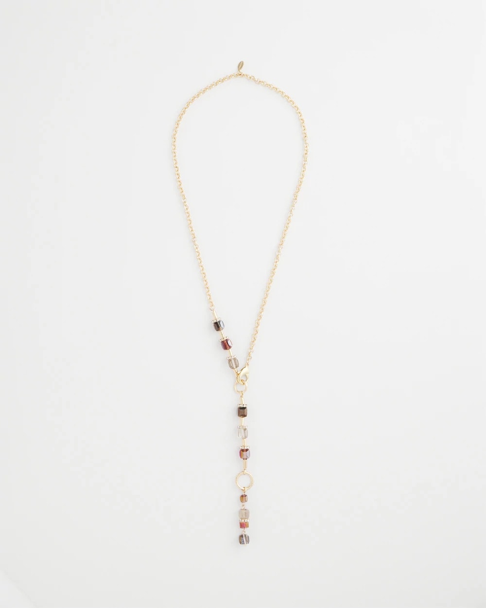 Chico's Art Deco Geo Glass Bead Y-Necklace