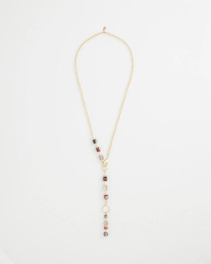 Chico's Art Deco Geo Glass Bead Y-Necklace