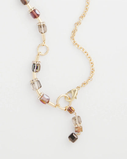 Chico's Art Deco Geo Glass Bead Y-Necklace