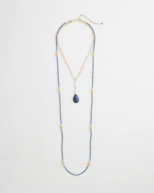 Chico's Convertible Beaded Pendant Necklace
