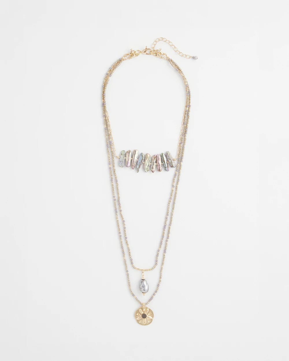 Chico's Convertible Abalone Pendant Necklace