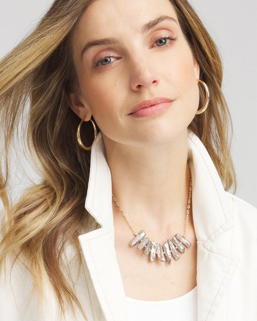 Chico's Convertible Abalone Pendant Necklace