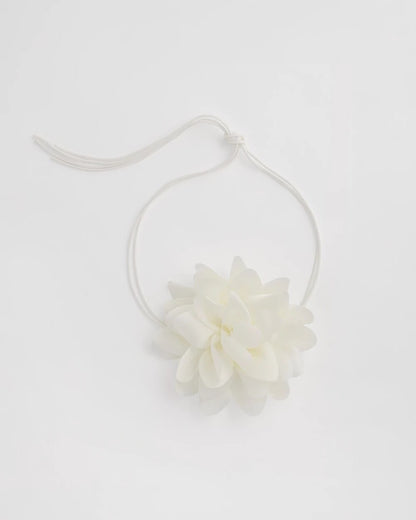 Chico's White Flower Tie Choker Necklace