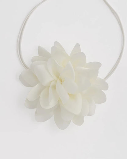 Chico's White Flower Tie Choker Necklace