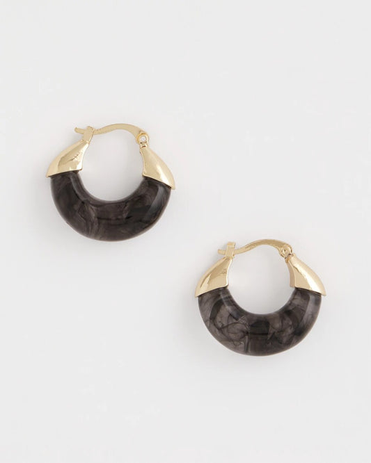 Chico's Marble Gold Hoop Earrings