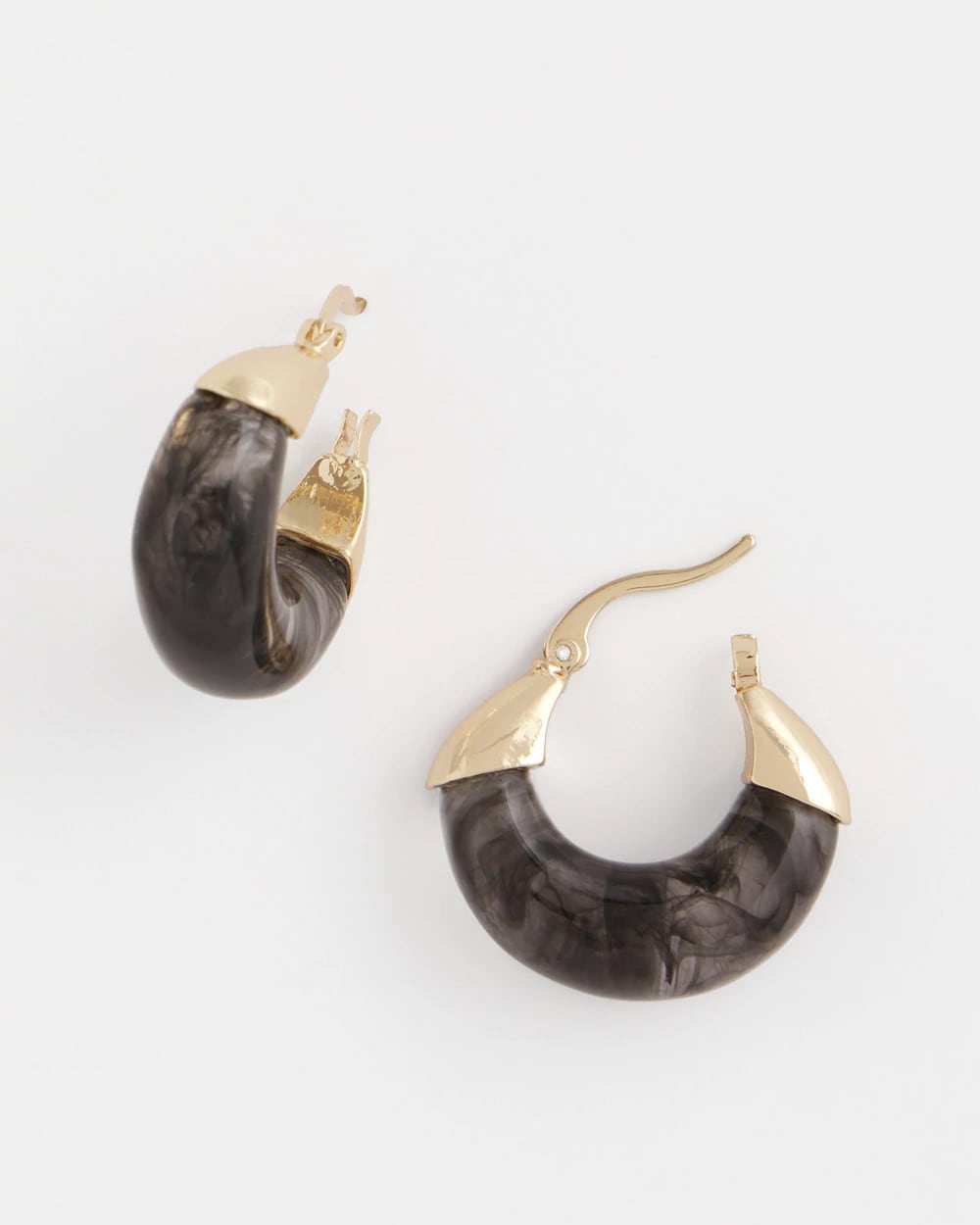 Chico's Marble Gold Hoop Earrings