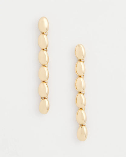 Chico's Gold Linear Beaded Earrings