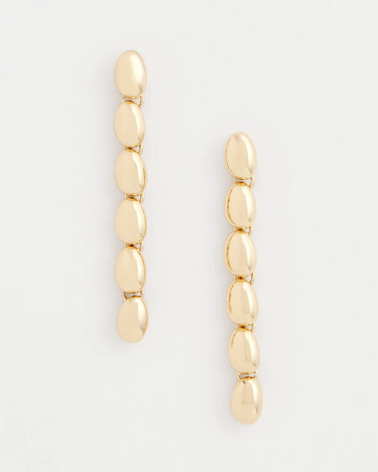 Chico's Gold Linear Beaded Earrings