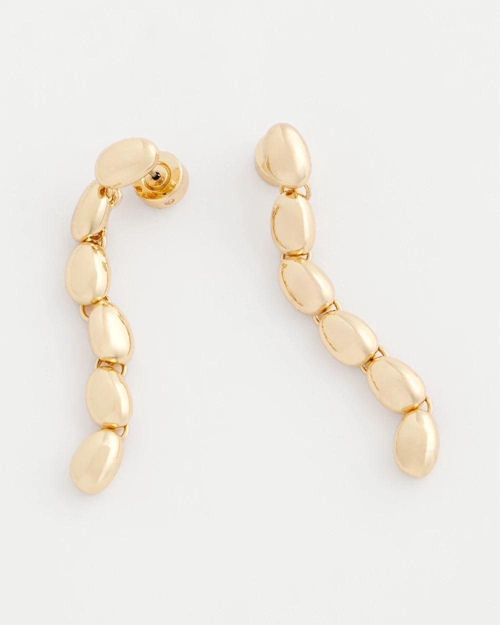 Chico's Gold Linear Beaded Earrings