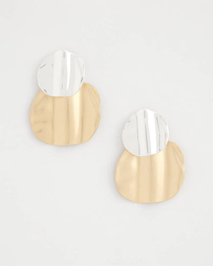 Chico's Crinkle Mixed Metal Earrings