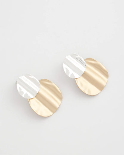 Chico's Crinkle Mixed Metal Earrings