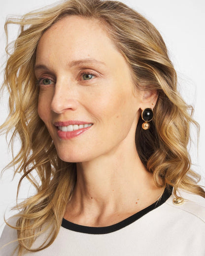 Chico's Black Sphere Drop Earrings
