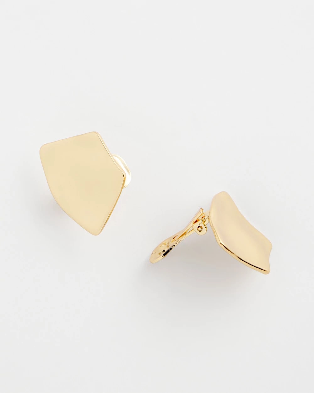 Chico's Gold Fan Clip On Earrings