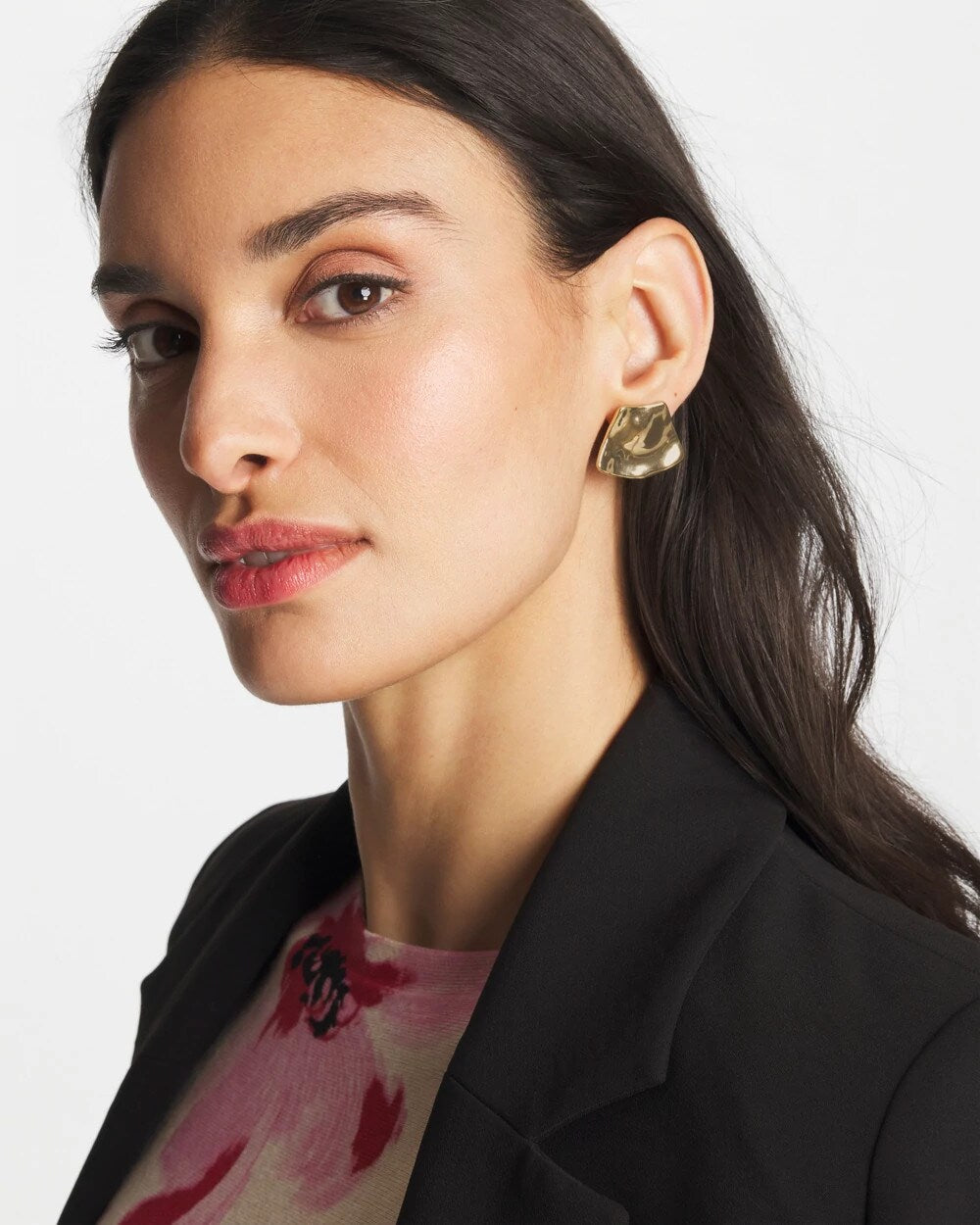 Chico's Gold Fan Clip On Earrings
