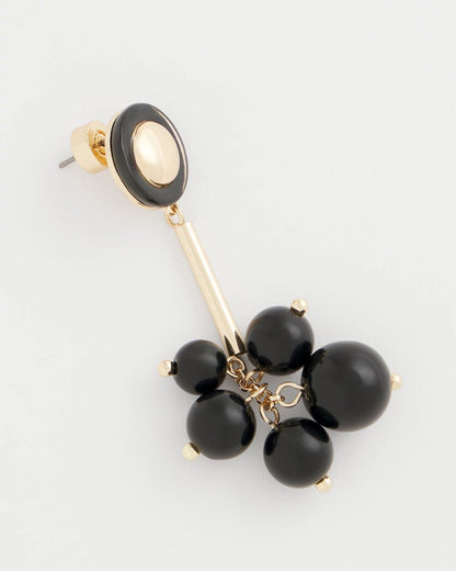 Chico's Linear Black Bead Cluster Earrings