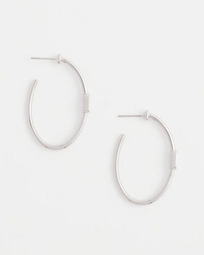 Chico's Silver Oval Hoop Earrings