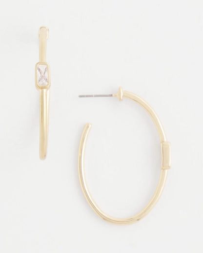 Chico's Gold Oval Hoop Earrings
