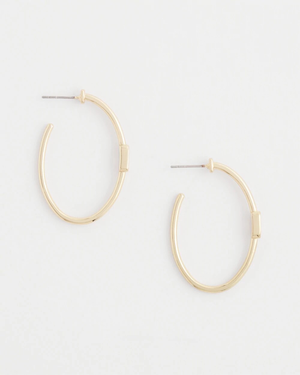 Chico's Gold Oval Hoop Earrings
