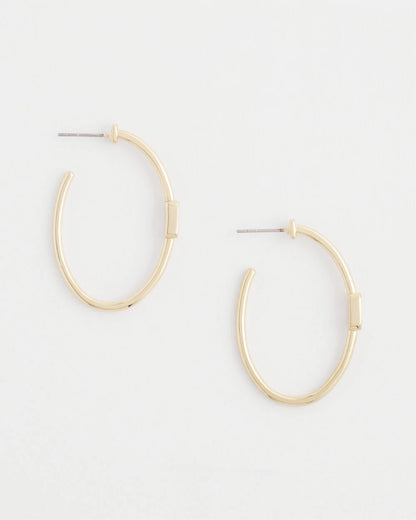 Chico's Gold Oval Hoop Earrings