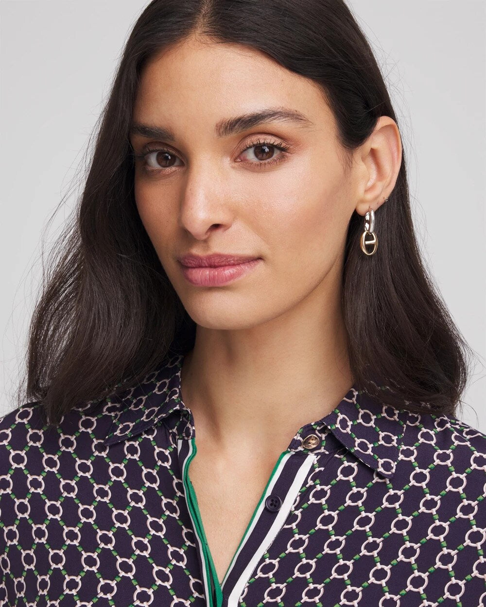 Chico's Mixed Metal Link Earrings