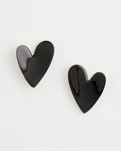 Chico's Black Heart Earrings