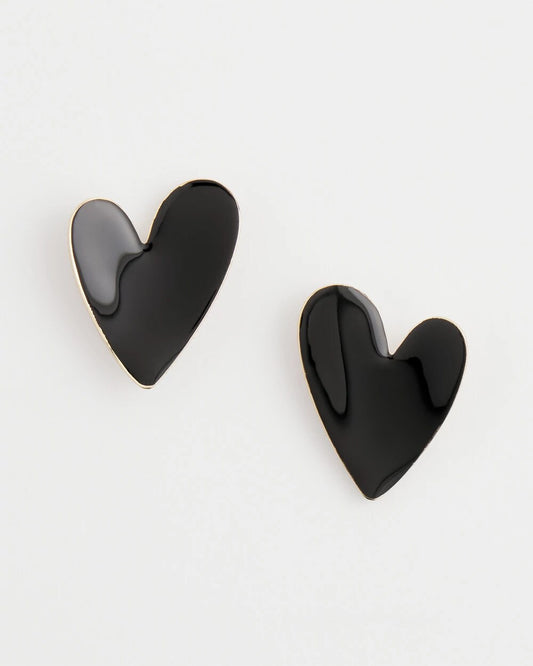 Chico's Black Heart Earrings