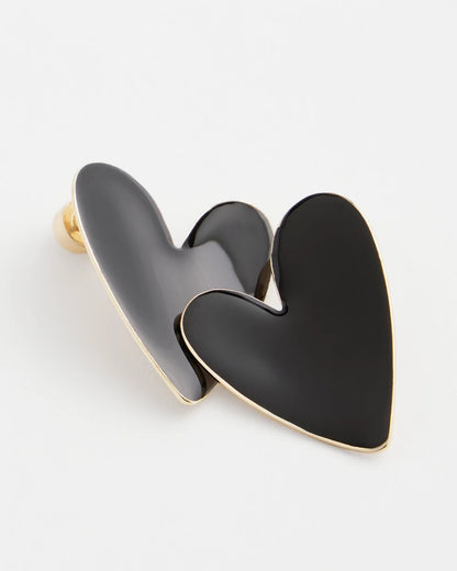 Chico's Black Heart Earrings